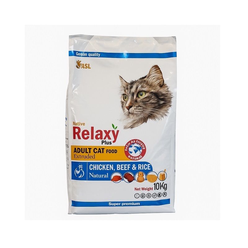 غذای خشک گربه ریلکسی ساده مدل Relaxy Adult Cat وزن 10 کیلوگرم