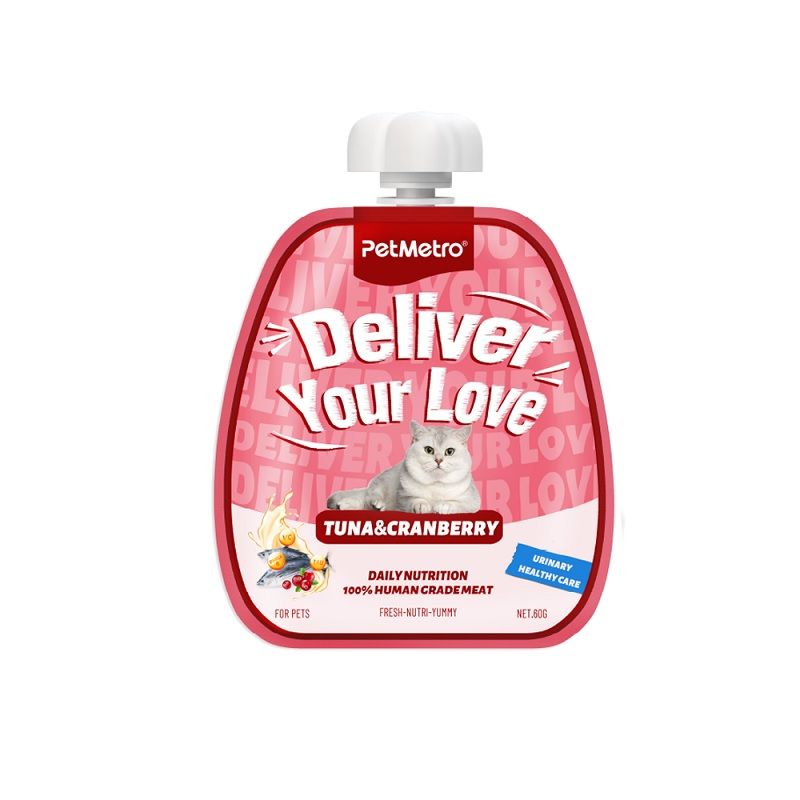 پودینگ غذای گربه پت مترو مدل Pet Metro Tuna & Cranberry طعم ماهی تن و کرنبری وزن 60 گرم
