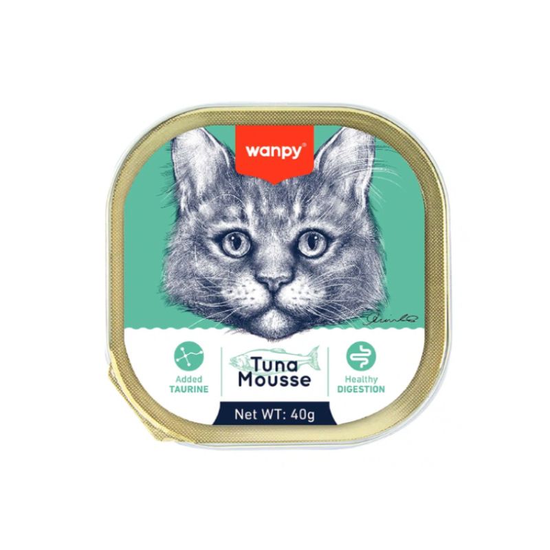 غذای کاسه ای گربه ونپی با طعم ماهی تن Wanppy Tuna Mousse وزن 40 گرم