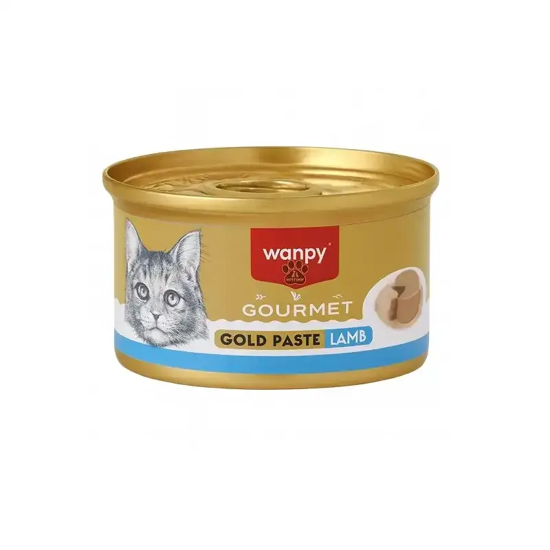 کنسرو غذای گربه ونپی با طعم گوشت بره Wanpy Gourmet Gold Paste وزن 85 گرم