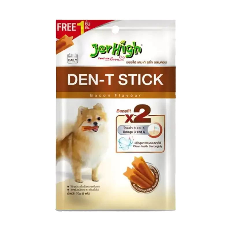 تشویقی سگ با طعم بیکن جرهای Jerhigh Bacon Den-T وزن 70 گرم