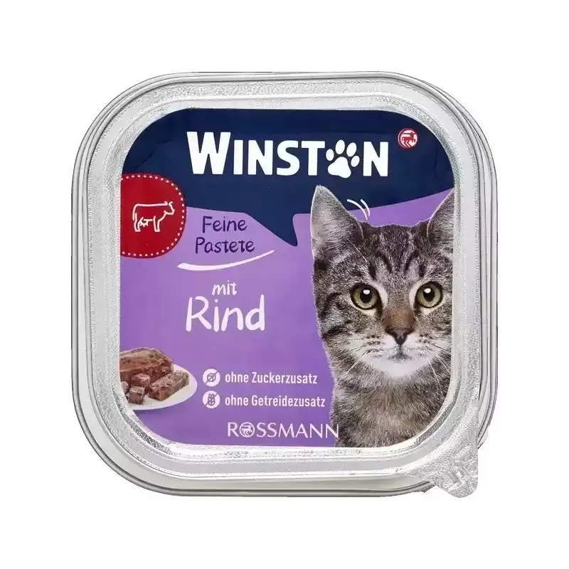 غذای کاسه‌ ای گربه بیف وینستون Winston Beef وزن 100 گرم