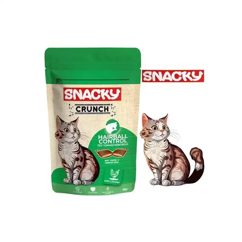 تشويقی گربه اسنکی مدل SNACKY HAIRBALL CONTROL وزن 60 گرم