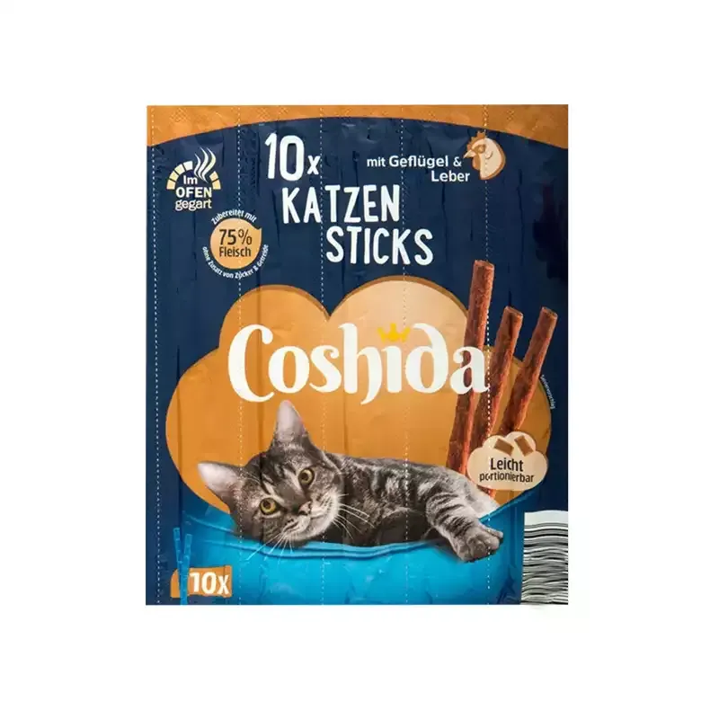 تشویقی مدادی گربه کوشیدا با طعم مرغ و جگر Cooshida Cat Stick Pourltry & Liver بسته 5 عددی