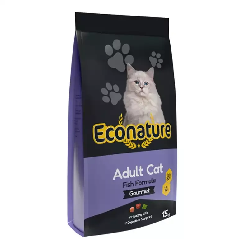 غذای خشک گربه اکونیچر مدل Econature Multi Color با طعم گورمت وزن 15 كيلوگرم