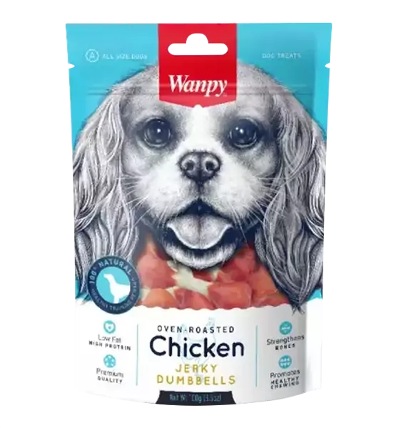 تشویقی سگ ونپی مدل Chicken Jerky Dumbbells وزن 100 گرم