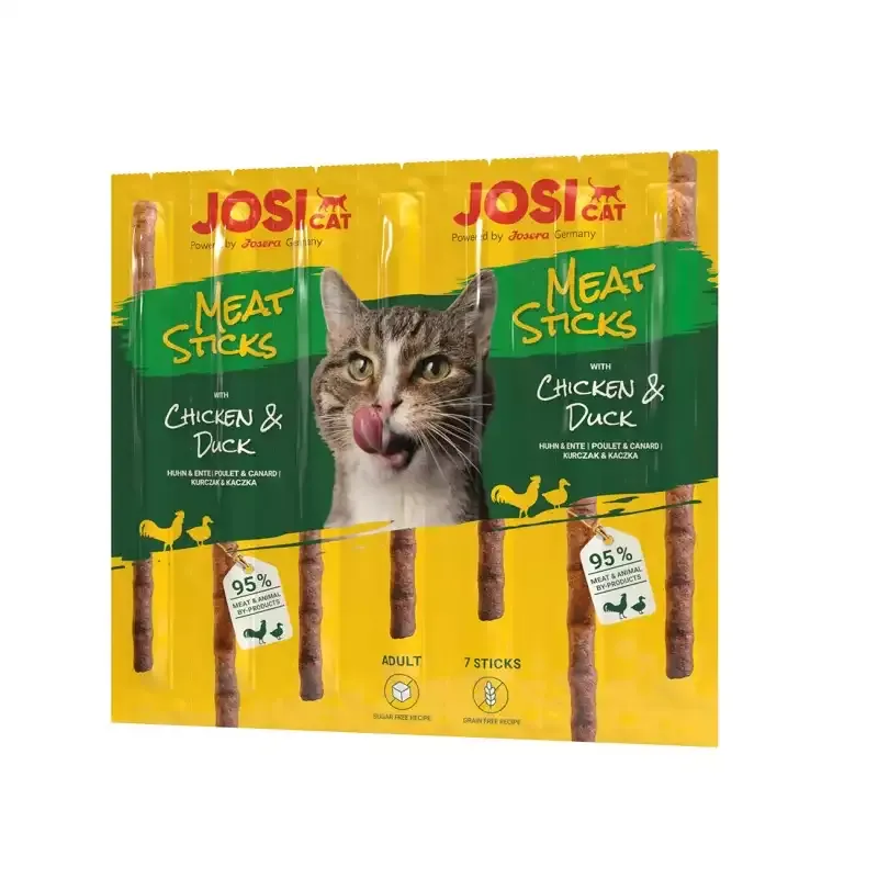 تشویقی مدادی گربه جوسرا با طعم مرغ و اردک Josicat Meat Sticks Chicken & Duck بسته 7 عددی