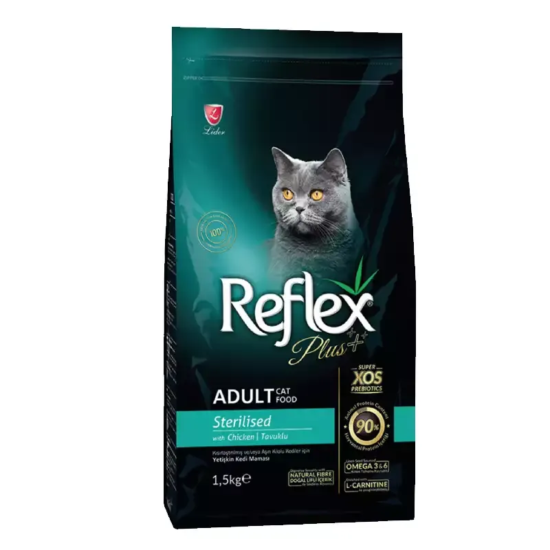 غذای خشک گربه رفلکس پلاس مدل Sterilised with Chicken وزن 1.5 کیلوگرم