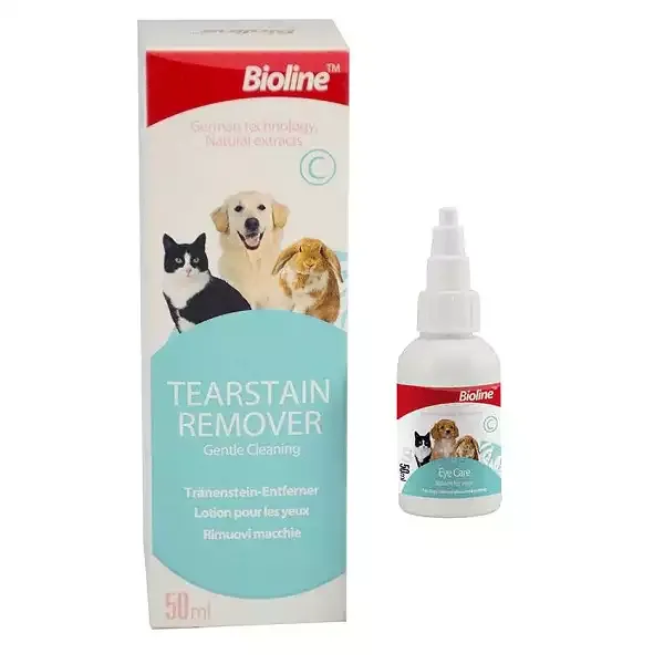 قطره چشم بایولاین مناسب سگ، گربه و جوندگان مدل Bioline Eye Care حجم 50 میلی لیتر