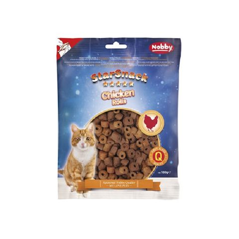 تشویقی گربه نوبی مدل دونات Nobby Cat Treat Chicken Rolls طعم مرغ وزن 180 گرم
