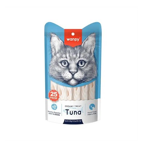 بستنی گربه ونپی مدل Wanpy Tuna طعم ماهی تن بسته 25 عددی