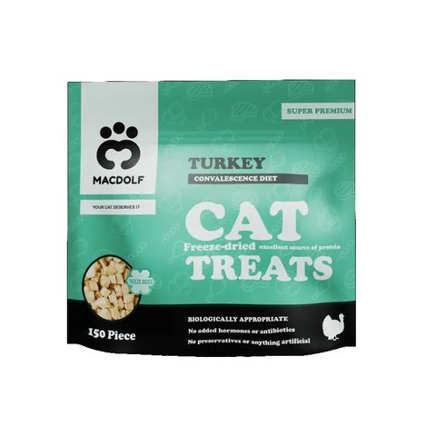 تشویقی گربه مکدولف مدل Macdolf Cat Freeze Dried طعم بوقلمون وزن 40 گرم