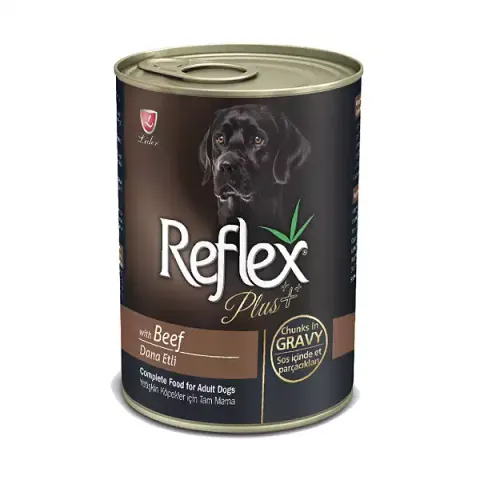 کنسرو غذای سگ رفلکس پلاس Reflex Plus Beef Chunk in Gravy وزن 400 گرم