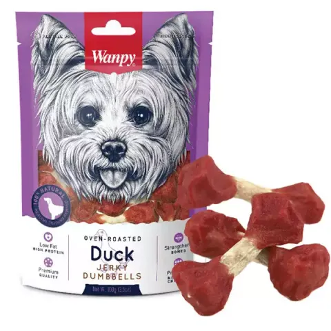 تشويقی سگ ونپی مدل Duck Jerky Dumbbells وزن 100 گرم