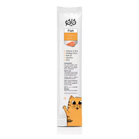 بستني گربه کاکو طعم ماهی مدل KAKO Creamy Snack Fish وزن 20 گرم