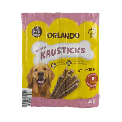 تشویقی مدادی سگ اورلاندو با طعم گوشت گوساله Orlando Stick Veal بسته 4 عددی