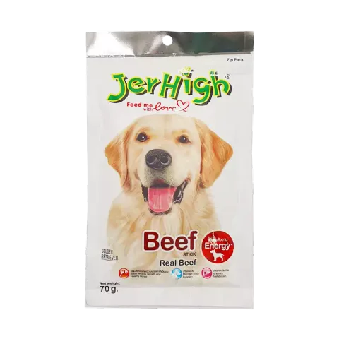 تشویقی سگ جرهای با طعم گوشت گاو Jerhigh Stick Beef وزن 70 گرم