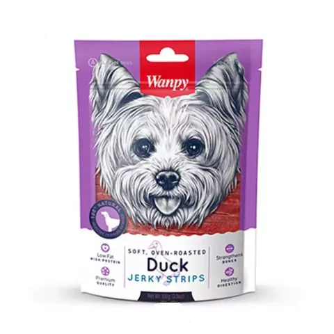 تشویقی سگ ونپی مدل Soft Duck Jerky Strips نرم رشته ای با طعم اردک وزن 100 گرم