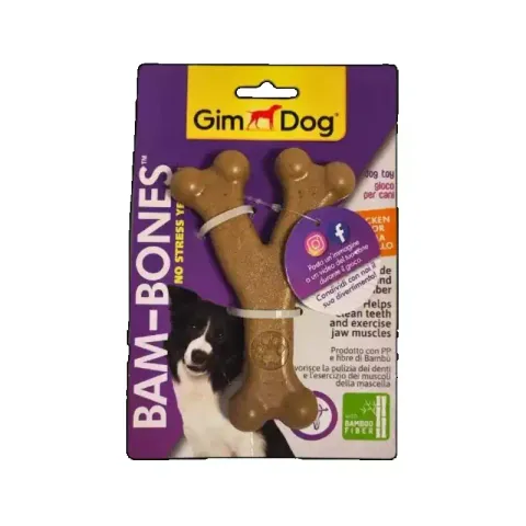 اسباب بازی سگ جیم داگ مدل استخوان دندانی طعم دار Gim Dog Bam Bones طول 17 سانتیمتر