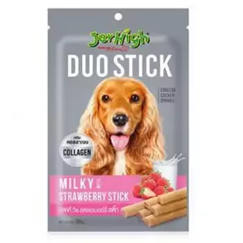 تشویقی سگ جرهای با طعم شیر و توت فرنگی Jerhigh Milky Strawberry Stick وزن 50 گرم